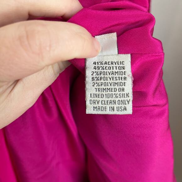 Lela Rose Metallic Pink A-Line Knit Tweed Dress Sz 4 - Picture 3 of 10